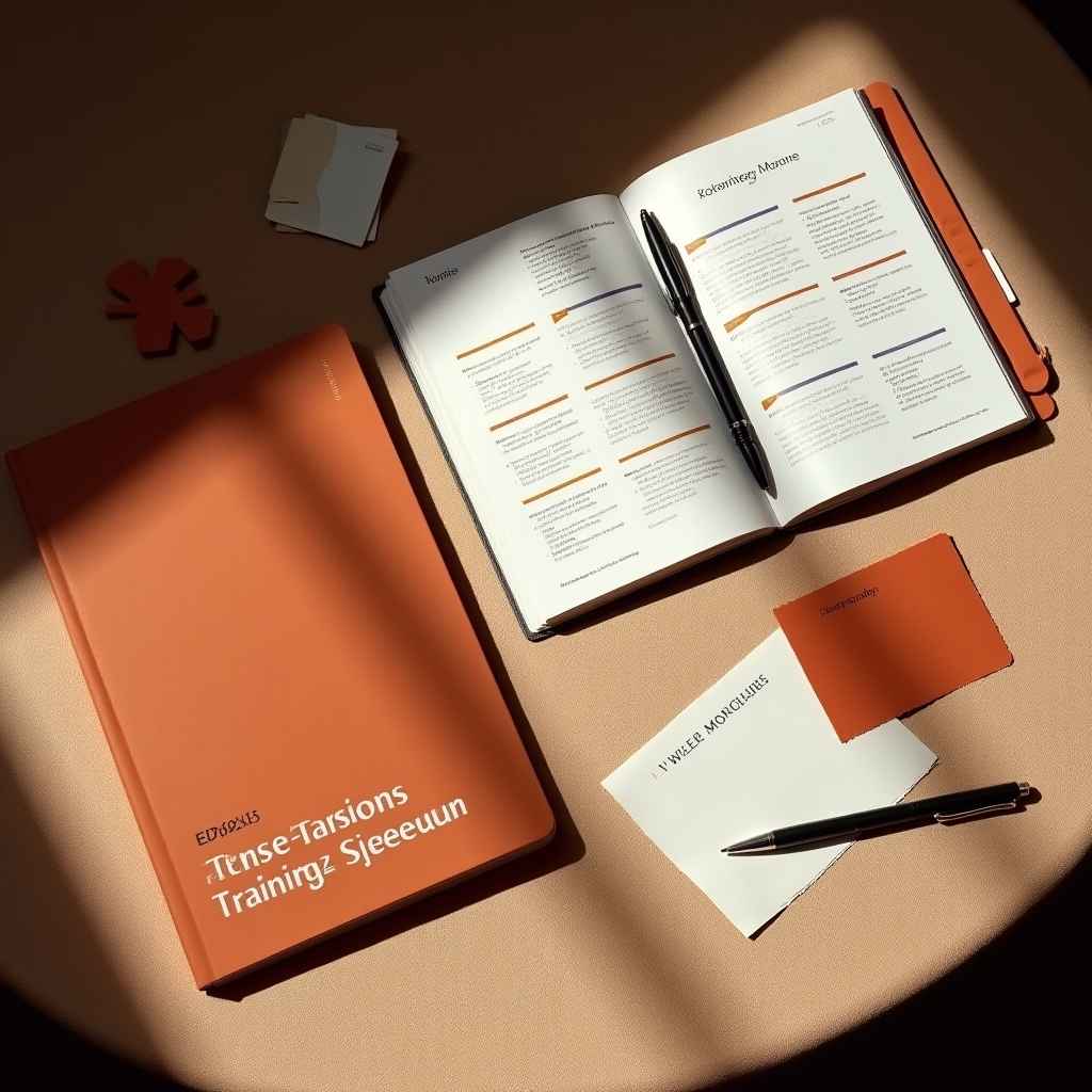 Übersicht der Trainingsprogramm-Module auf einem Schreibtisch